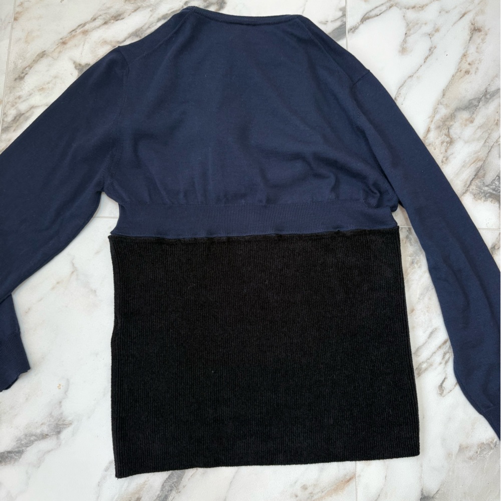 Fendi Roma Scuba Hood Knit Sweater | Navy & Black | IT 54 - Picture 5 of 6